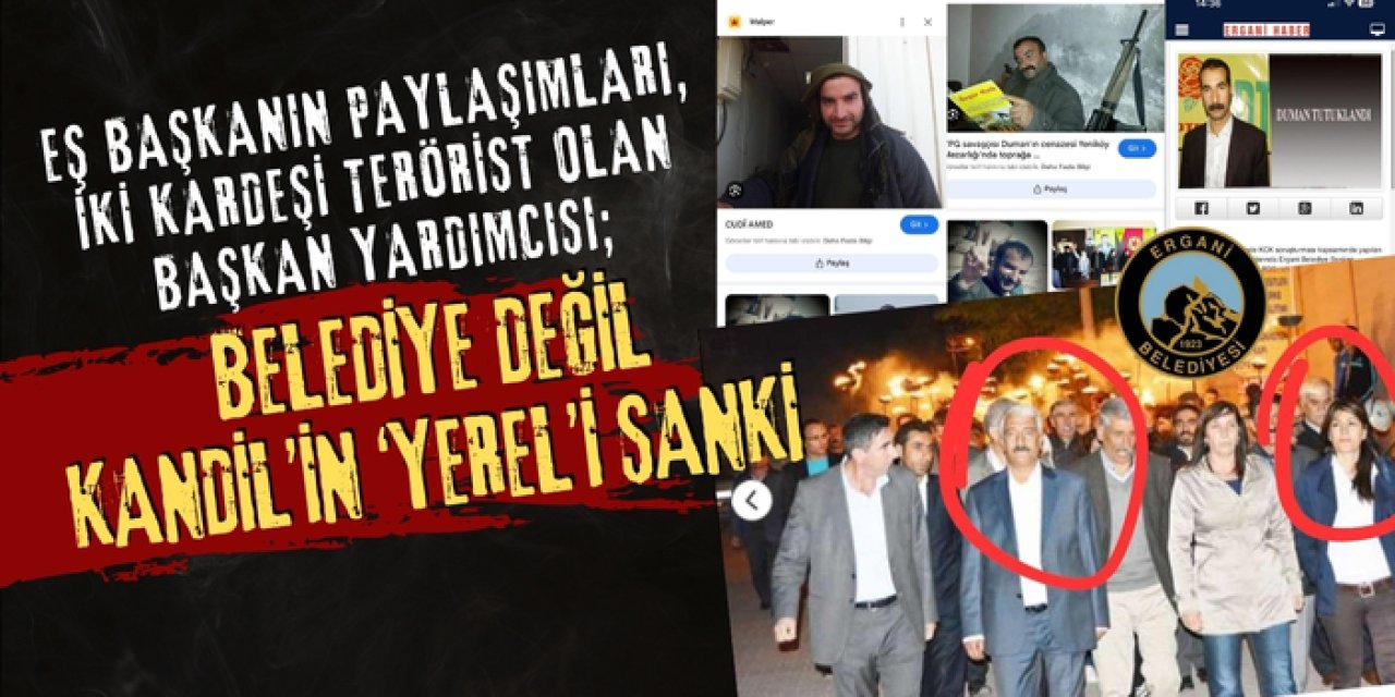 Eş Başkanın paylaşımları, iki kardeşi terörist olan Başkan Yardımcısı; Belediye değil Kandil’in ‘Yerel’i sanki