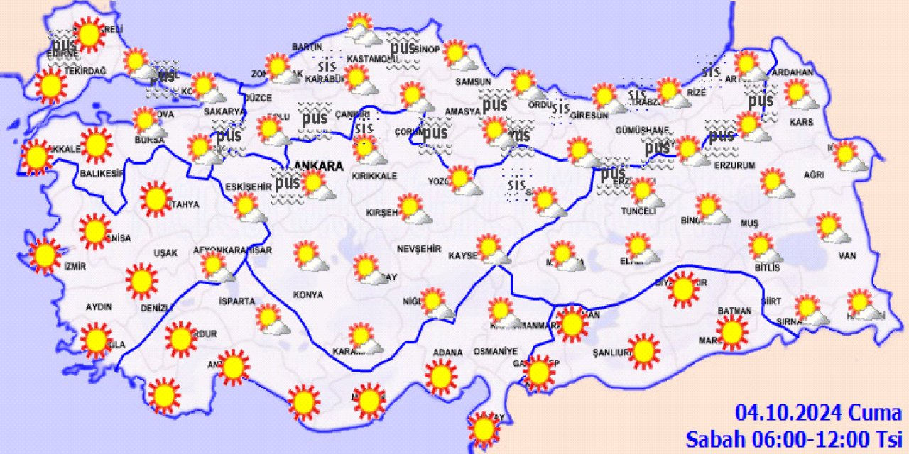 Meteoroloji’den sis ve pus uyarısı geldi! İşte il il 4 Ekim Cuma hava durumu…