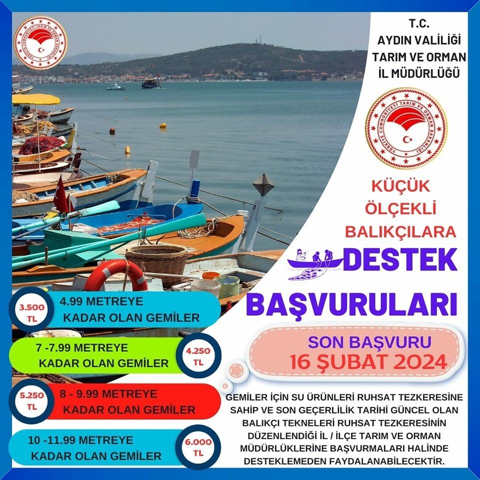 Balıkçılara destek başvuruları başladı